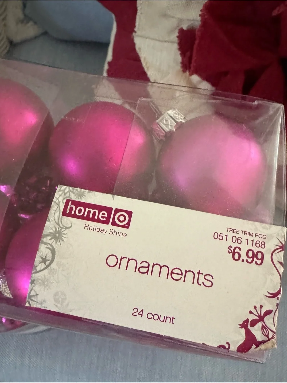 Target Hot Pink Shiny & Bright Christmas Ornament and Garland Set